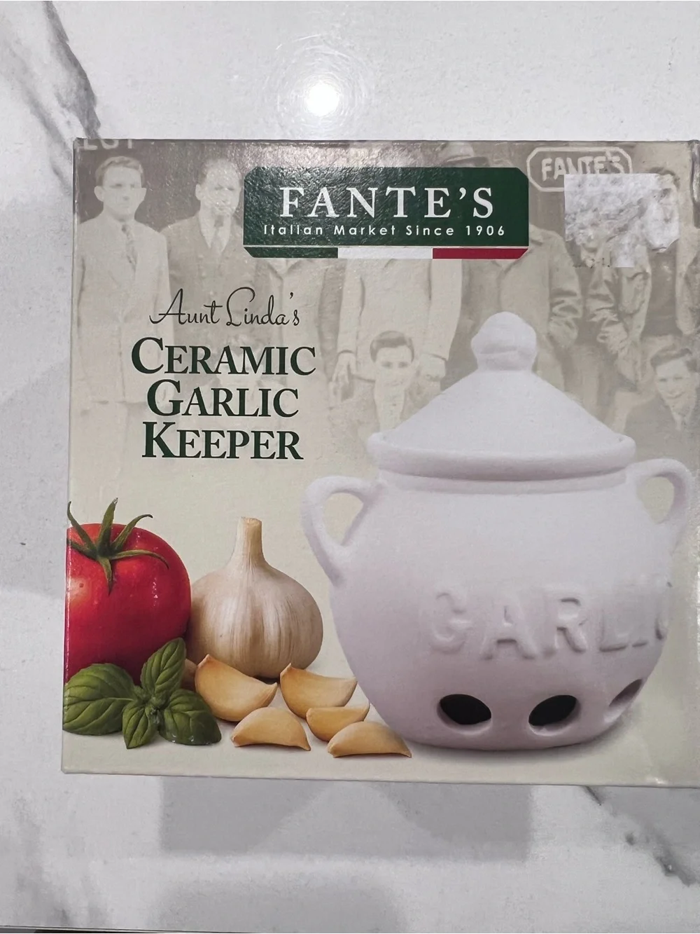 Fantes Garlic Keeper, Unglazed Earthenware Ceramic, The Italian Market Original